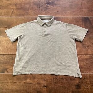 Johnston & Murphy Collection Alpaca Wool Silk Polo Shirt Tan Mens (L) Made Peru